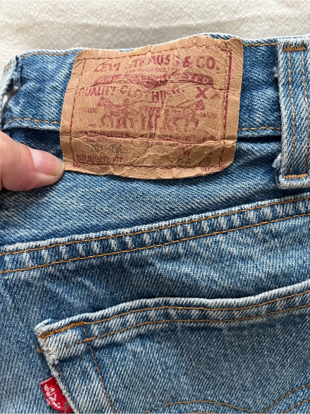 Vintage 701 501 Levi's Light Blue Wide-Leg Jeans USA - Picture 5 of 11